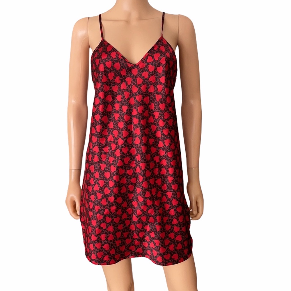 Vintage Alexandra Nicole Satin Hearts Slip Dress